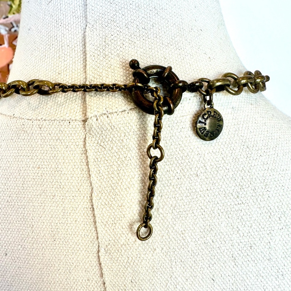 J Crew Smoky Stone Faceted Adjustable Choker Brass Color - Picture 3 of 7